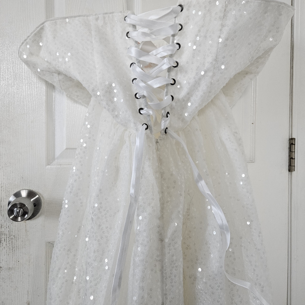 NWT Selkie Strapless White Sequin Dress (Frosted Degas Dress) - Picture 7 of 13